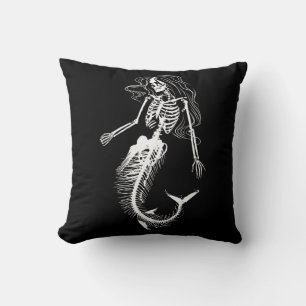 Womens Funny Halloween Mermaid Skeleton Gift Cool Kussen