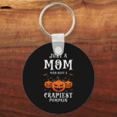 Womens Funny Halloween Mom With The Silliest Pumpk Sleutelhanger (Voorkant)
