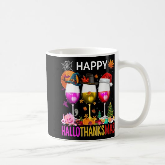 Womens Funny Halloween Thanksgiving Kerstmis Happ Koffiemok (Rechts)