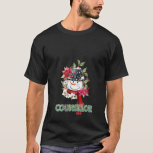 Womens Funny Heel Merry Counselor Snowman Christma T-shirt
