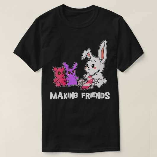Womens Funny Knitting Bunny Knit Stitch Rabbit Han T-shirt (Design voorkant)