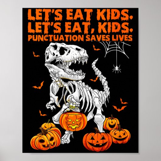 Womens Funny Let's Eat Kids Punctuation Saves Gram Poster (Voorkant)