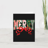 Womens Funny Merry Christmas Crew 2025 Coquette Fa Kaart (Voorkant)