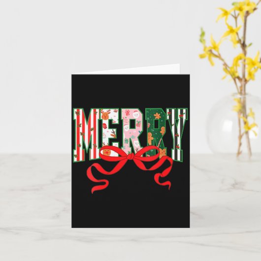 Womens Funny Merry Christmas Crew 2025 Coquette Fa Kaart (Gele Bloem)