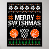 Womens Funny Merry Swishmas Xmas Basketball Ugly C Poster (Voorkant)