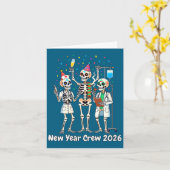 Women's Funny Nurse Skeleton New Year Crew 2026 Er Kaart (Gele Bloem)