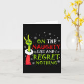 Womens Funny On The List Of Naughty And I Regret N Kaart (Gele Bloem)