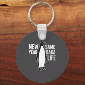 Womens Funny Penguin New Year Baka Life Anime Styl Sleutelhanger (Voorkant)