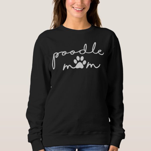 Womens Funny Poodle Dog Mam Kute Poodle Mam Trui (Voorkant)