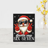 Womens Funny Santa Says Six Seven Christmas 67 Mem Kaart (Gele Bloem)