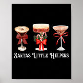Womens Funny Santa's Little Helper Martini Tail Me Poster (Voorkant)