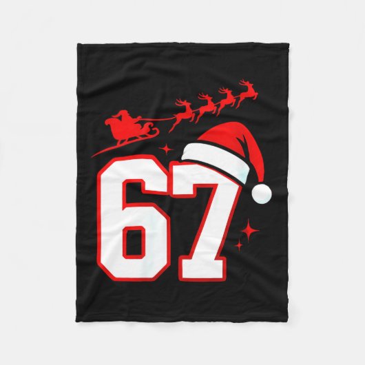 Womens Funny Six Seven 67 Meme 6 7 Elf Santa Chris Fleece Deken (Voorkant)