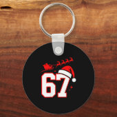 Womens Funny Six Seven 67 Meme 6 7 Elf Santa Chris Sleutelhanger (Voorkant)