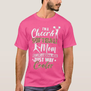 Womens Funny Softball Cheer Ma Leopard Pattern Mo T-shirt
