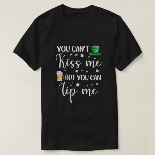 Womens Funny St Patricks Day Waitress Bartender Wa T-shirt (Design voorkant)