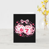 Women's Funny Valentine Dice 6 7 Preppy 67 Six Sev Kaart (Gele Bloem)