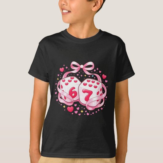 Women's Funny Valentine Dice 6 7 Preppy 67 Six Sev T-shirt (Voorkant)