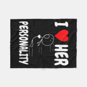 Women's Funny Valentine's Day Couple Matching I Lo Fleece Deken (Voorkant (Horizontaal))