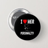 Women's Funny Valentine's Day Couple Matching I Lo Ronde Button 5,7 Cm (Voorkant /achterkant)