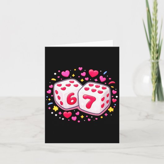 Women's Funny Valentines Day Shirt Cute Dice 67 Me Kaart (Voorkant)
