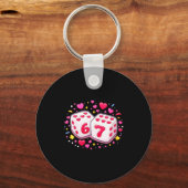 Women's Funny Valentines Day Shirt Cute Dice 67 Me Sleutelhanger (Voorkant)