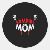 Womens Funny Vamre Mom Halloween Party Costume  Ronde Sticker (Voorkant)