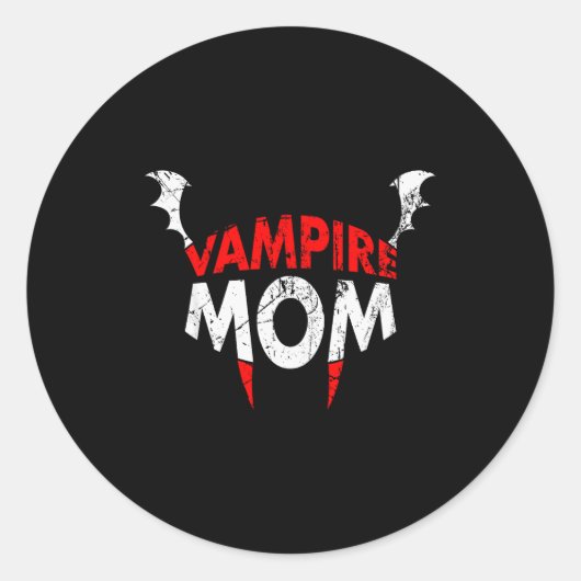 Womens Funny Vamre Mom Halloween Party Costume  Ronde Sticker (Voorkant)