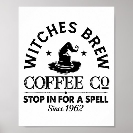 Womens Funny Witch Pet Witches Brew Coffee Hwe Poster (Voorkant)