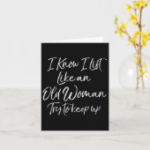 Womens Funny Workout Quote For Women Motivational  Kaart (Gele Bloem)