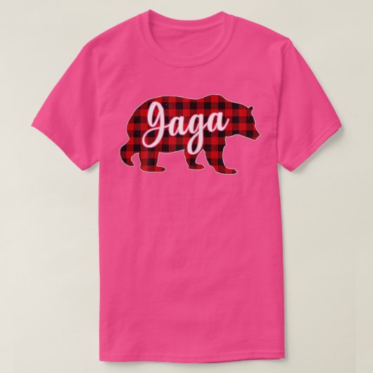 Womens Gaga Bear Shirt Christmas Red Plaid Family (Design voorkant)