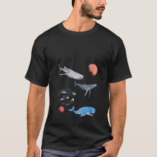 Womens Galaxy Space Whale Shark Beluga Humpback Oc T-shirt