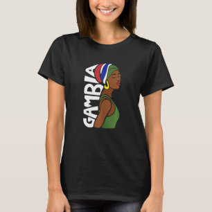 Womens Gambia Gambian Flag Banjul Black African He T-shirt