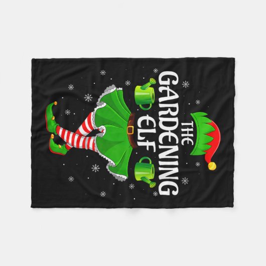 Womens Gardening Elf Christmas Family Girls Women  Fleece Deken (Voorkant (Horizontaal))