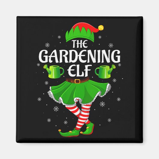 Womens Gardening Elf Christmas Family Girls Women Magneet (Voorkant)
