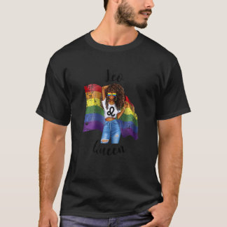 Womens Gay Leo Queen Afro Black Woman Julaugustus T-shirt