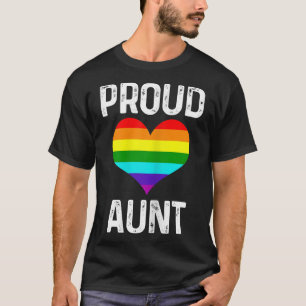 Womens Gay Pride Proud Aunt LGBTQ Regenboogvlag Ga T-shirt