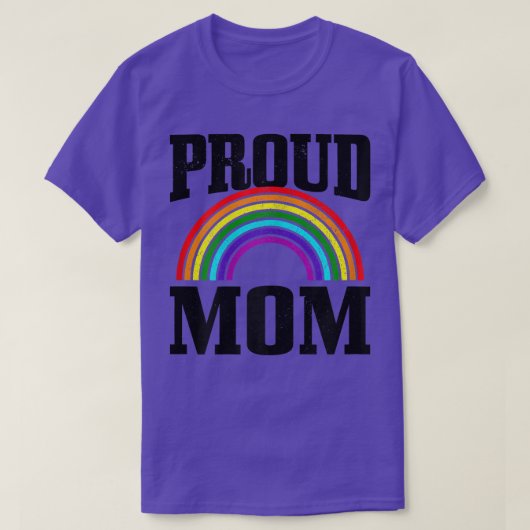 Womens Gay Pride Proud Mam Moeder LGBTQ Rai T-shirt (Design voorkant)