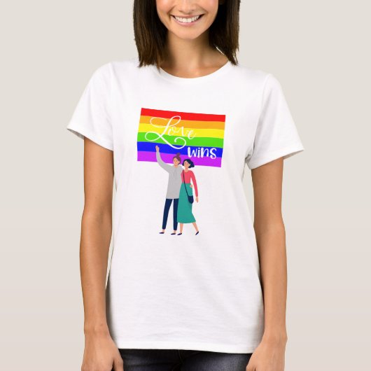 Womens Gay T-shirt Love Wins (Voorkant)