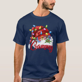 Womens Gebenemd Gammy Santa Hat Xmas licht T-shirt