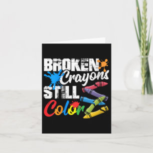 Womens gebroken krayons nog steeds kleur geestelij kaart
