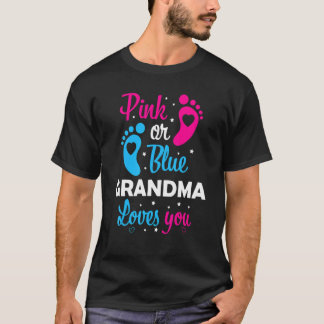 Womens Gender Reveal Grandma Grandmother Family T-shirt