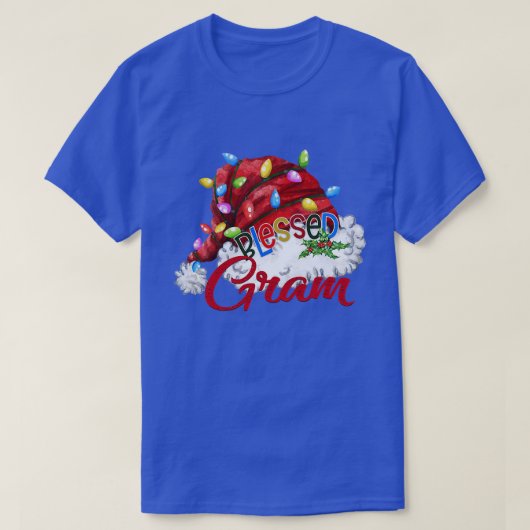 Womens Gezegelde gram Santa Hat Kerstmis Li T-shirt (Design voorkant)