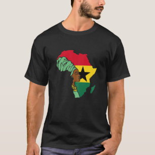 Womens Ghana Ghanaian Flag Africa Kaart Etnische H T-shirt