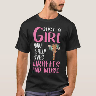 Womens Gift Just A Girl Who Really Loves Giraffes  T-shirt