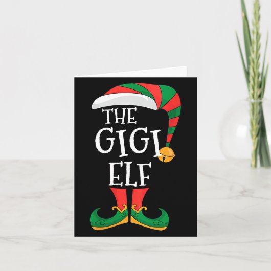 Womens Gigi Elf Xmas Matching Pajamas Group Christ Kaart (Voorkant)