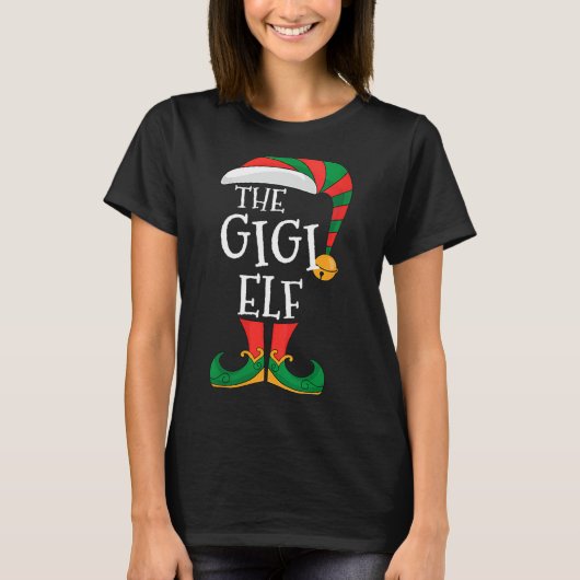 Womens Gigi Elf Xmas Matching Pajamas Group Christ T-shirt (Voorkant)
