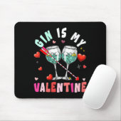 Women's Gin Is My Valentine Hearts Matching Drinke Muismat (Met muis)