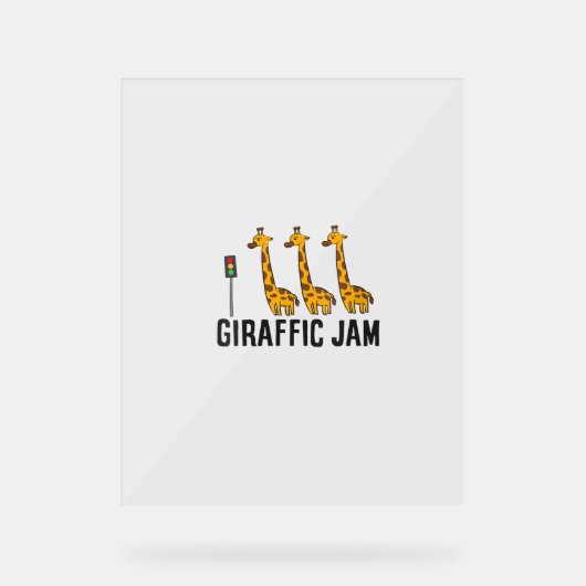 Womens Giraffic Jam Funny Giraffe Giraffe Pun Scha Acryl Bord (Voorkant)