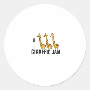 Womens Giraffic Jam Funny Giraffe Giraffe Pun Scha Ronde Sticker