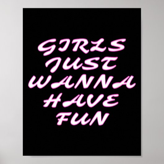 Womens Girls Just W Have Fun V-neck Poster (Voorkant)